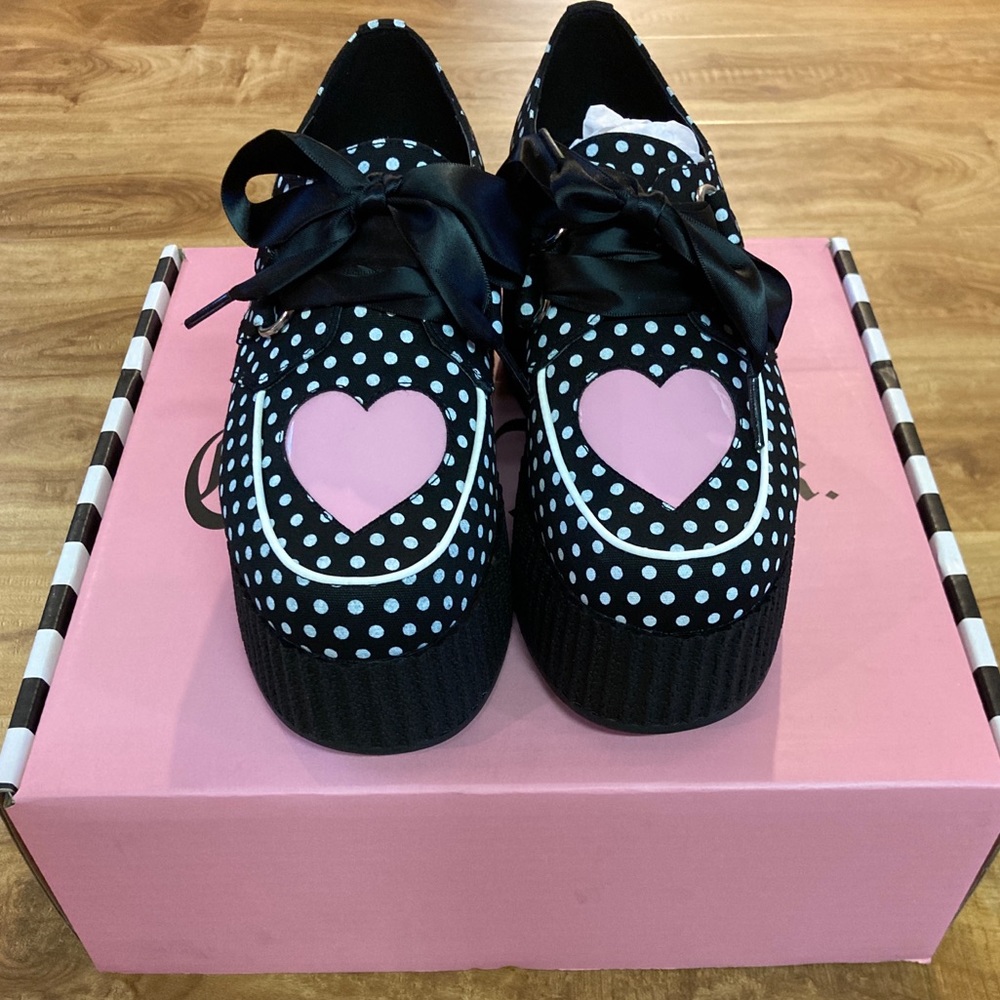 Dolls Kill Charla Tedrick Sweetheart Polkadot Platform Janes - Picture 7 of 9